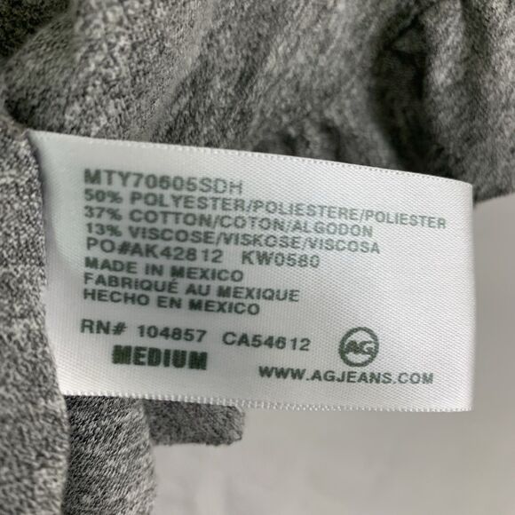 AG Adriano Goldschmied Women’s M Short Sleeve T-Shirt Gray Ruffle Sleeve Tee - Picture 5 of 6